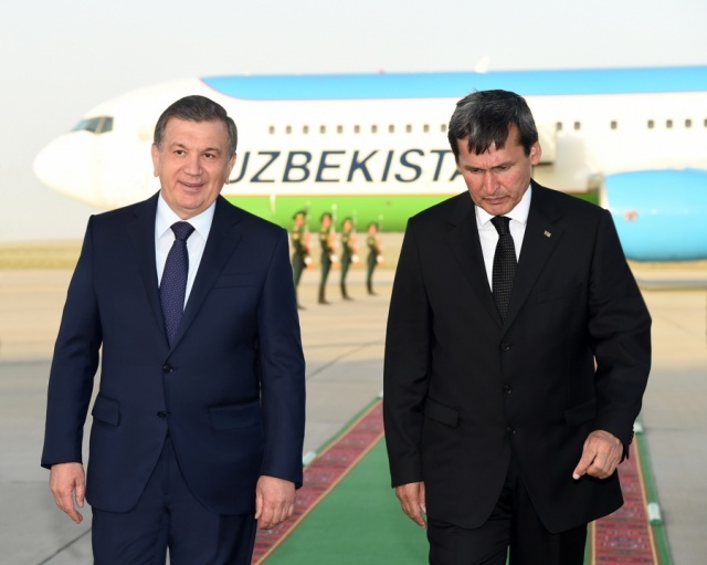 President Shavkat Mirziyoyev has arrived in Turkmenistan