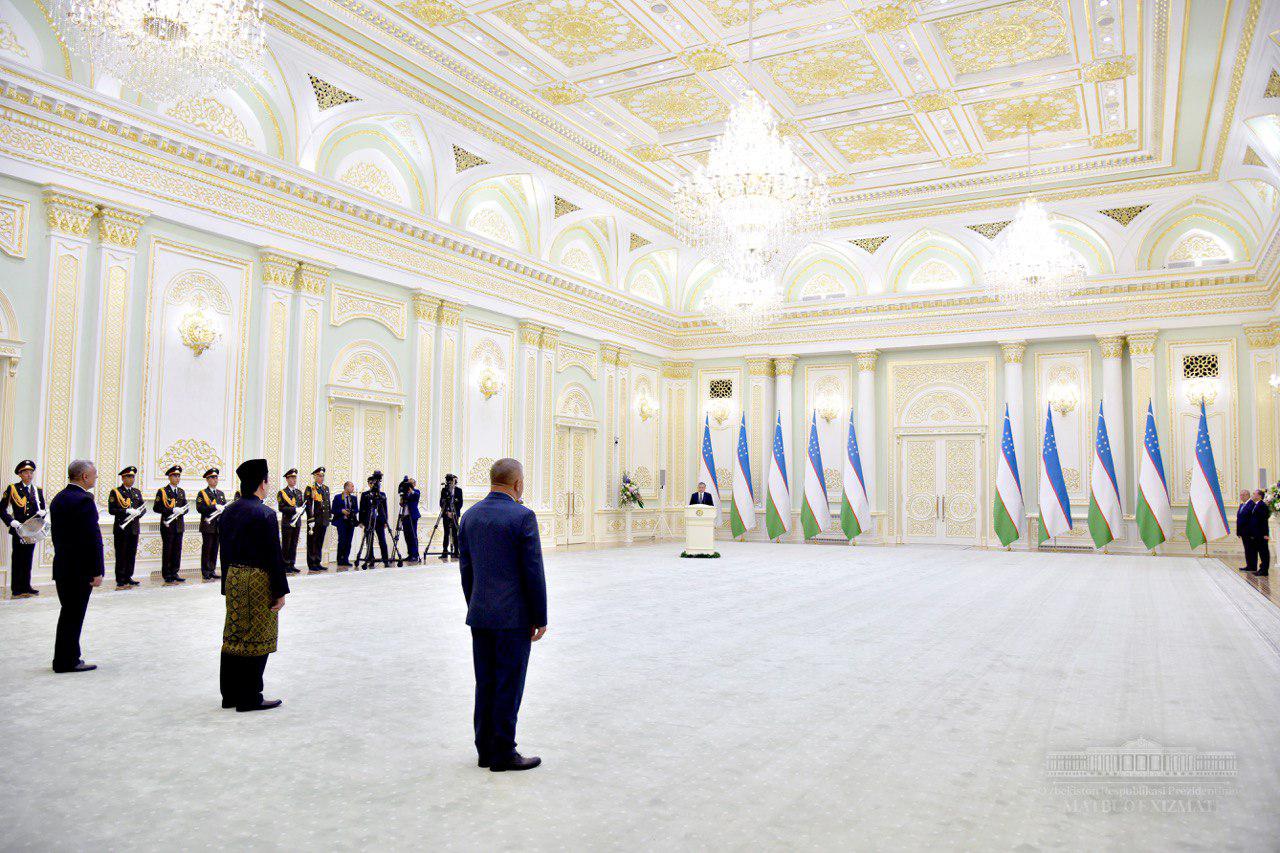 President of the Republic of Uzbekistan receives credentials from ambassadors of foreign states