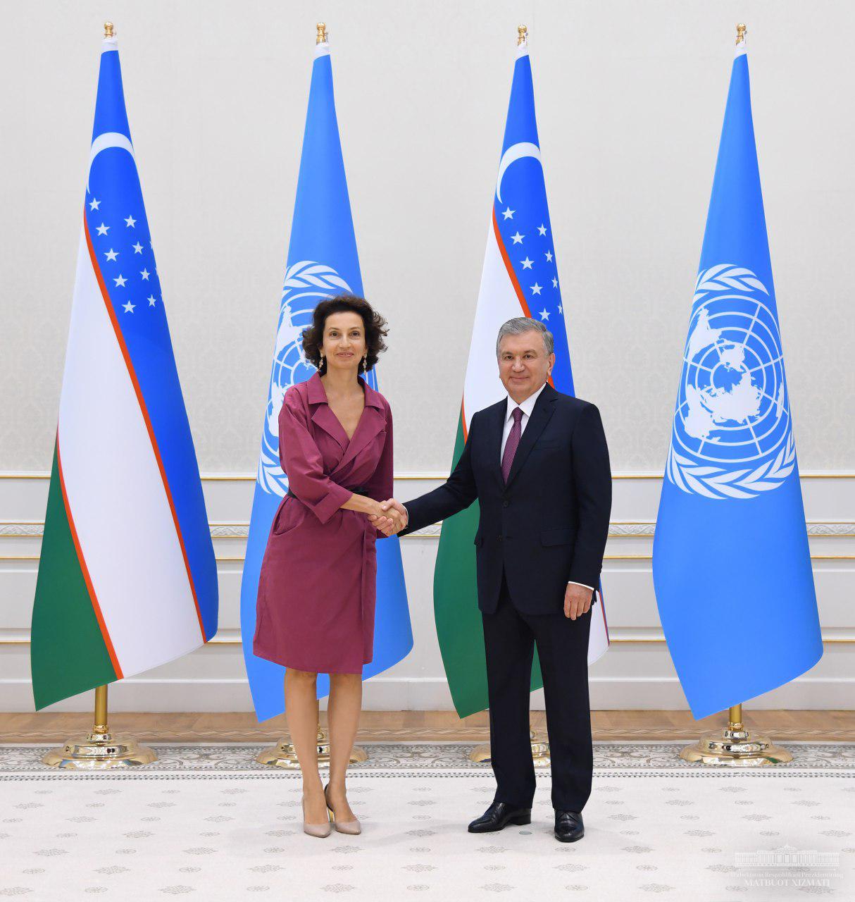 The President of Uzbekistan meets with UNESCO Director-General