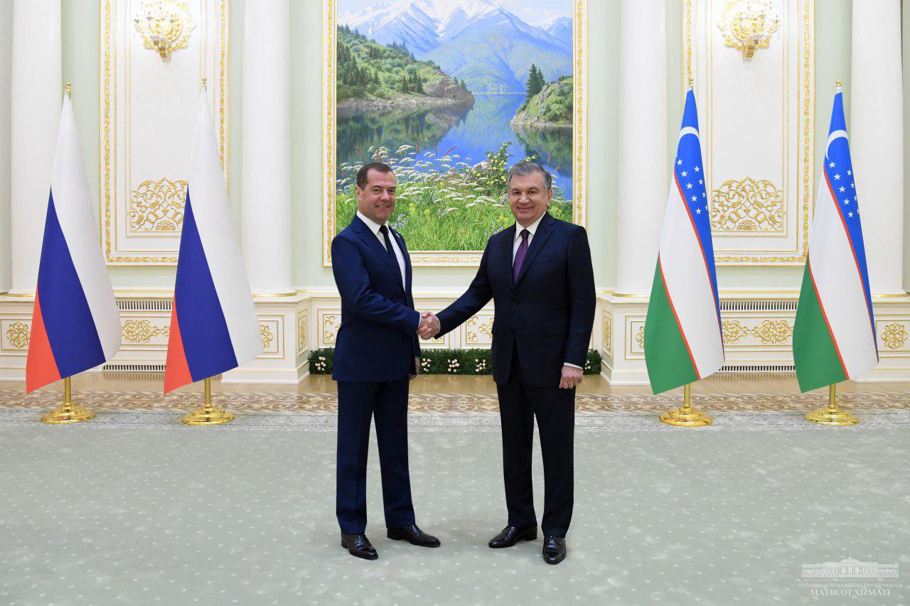 President Shavkat Mirziyoyev receives the Russian Prime Minister