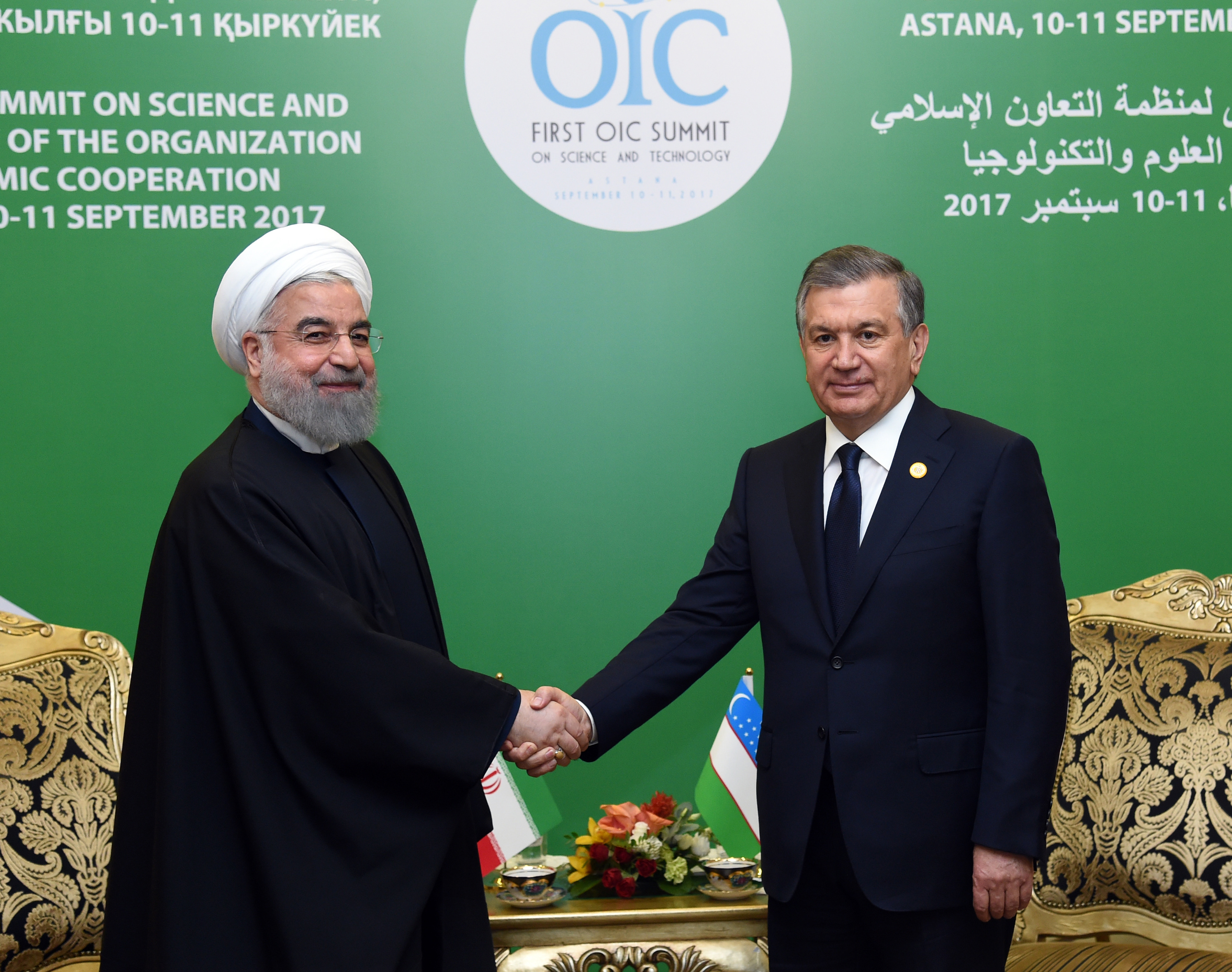 Shavkat Mirziyoyev met with Hassan Rouhani