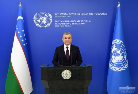 Prezident Shavkat Mirziyoyevning BMT Inson huquqlari bo‘yicha kengashining 46-sessiyasidagi nutqi