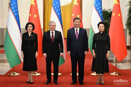 An Official Welcome Ceremony for Uzbek President