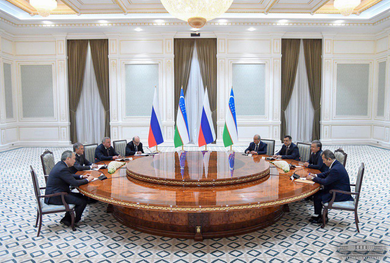 O‘zbekiston Prezidenti Rossiya Davlat dumasi raisini qabul qildi