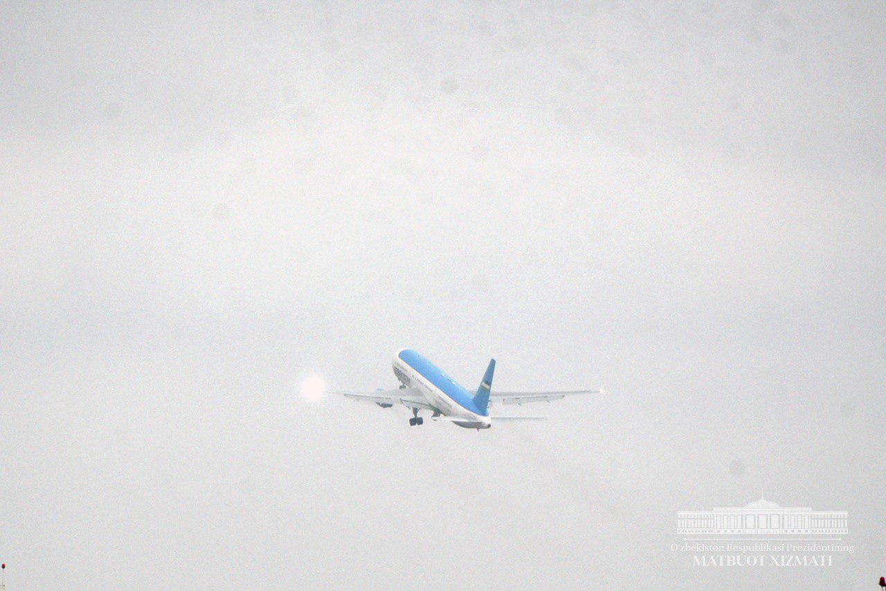 President Shavkat Mirziyoyev departs for France