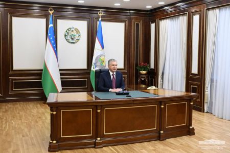 President of Uzbekistan Addresses Participants of the Signing Ceremony of the China-Kyrgyzstan-Uzbekistan Railway Agreement