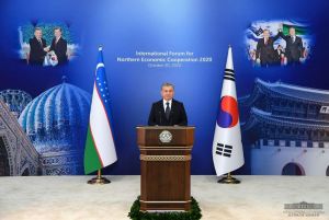 Uzbekistan’s leader delivers video speech to the International Forum for Northern Economic Cooperation