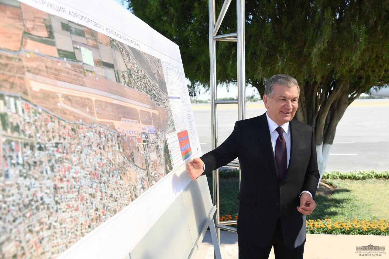 Shavkat Mirziyoyev Samarqand aeroportini rekonstruksiya qilish bo‘yicha ko‘rsatmalar berdi