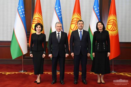 President Shavkat Mirziyoyev Arrives in Bishkek