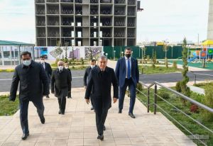 The President visits new housing construction site in Karshi