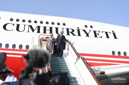 President of Turkey Arrives in Uzbekistan