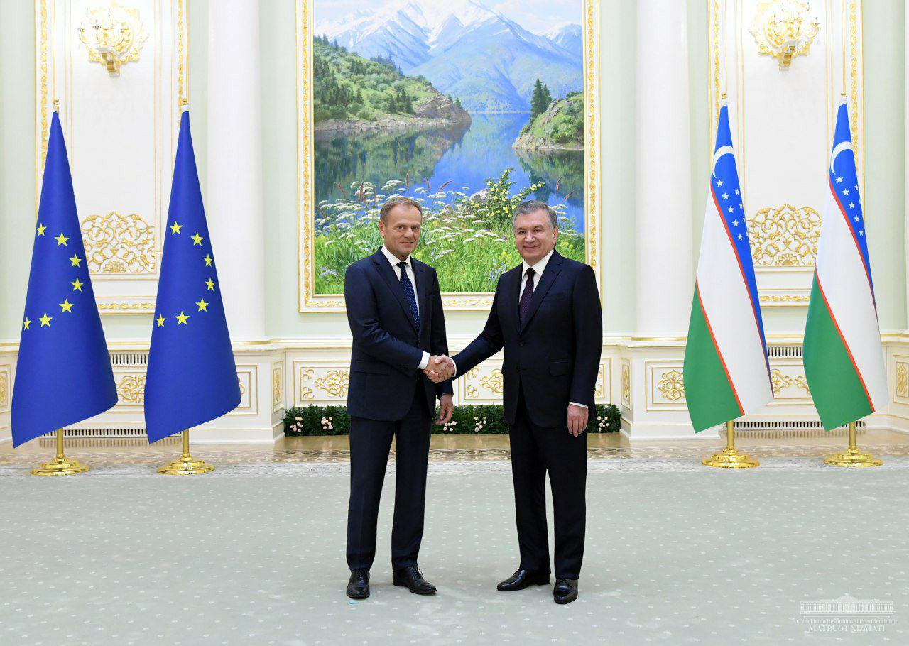 Shavkat Mirziyoyev receives the President of the European Council