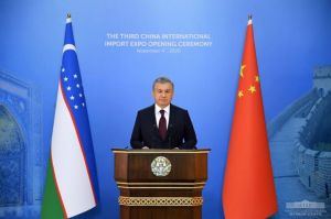 Выступление Президента Шавката Мирзиёева на церемонии открытия третьей Китайской международной выставки импортных товаров