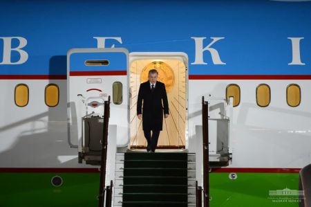 President Returns to Tashkent