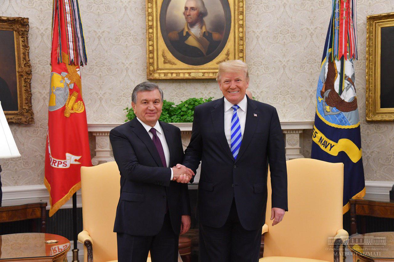 Shavkat Mirziyoyev meets with Donald Trump