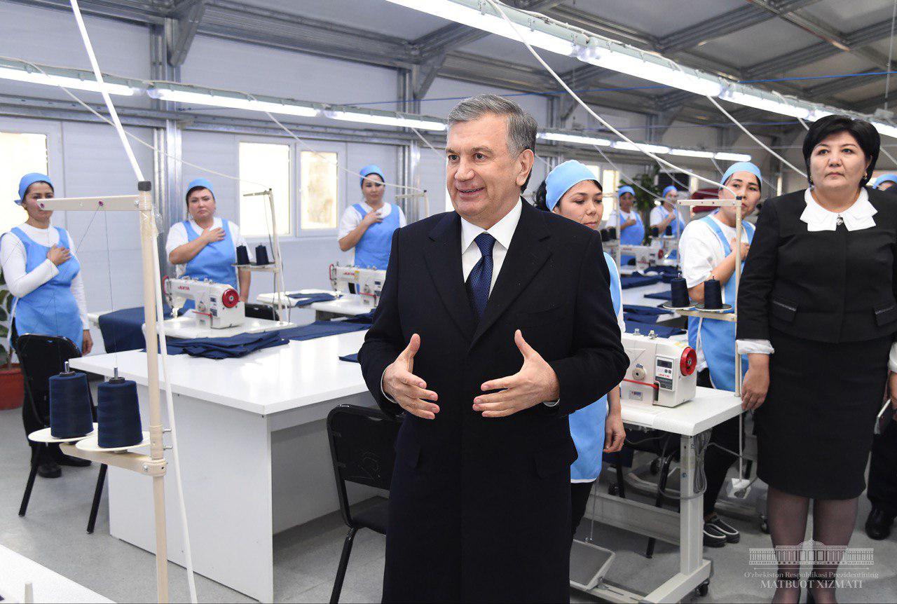 President visited Mirzachul sewing complex