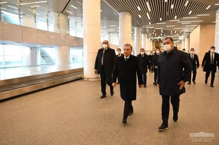 President Gets Acquainted with the  Samarkand International Airport