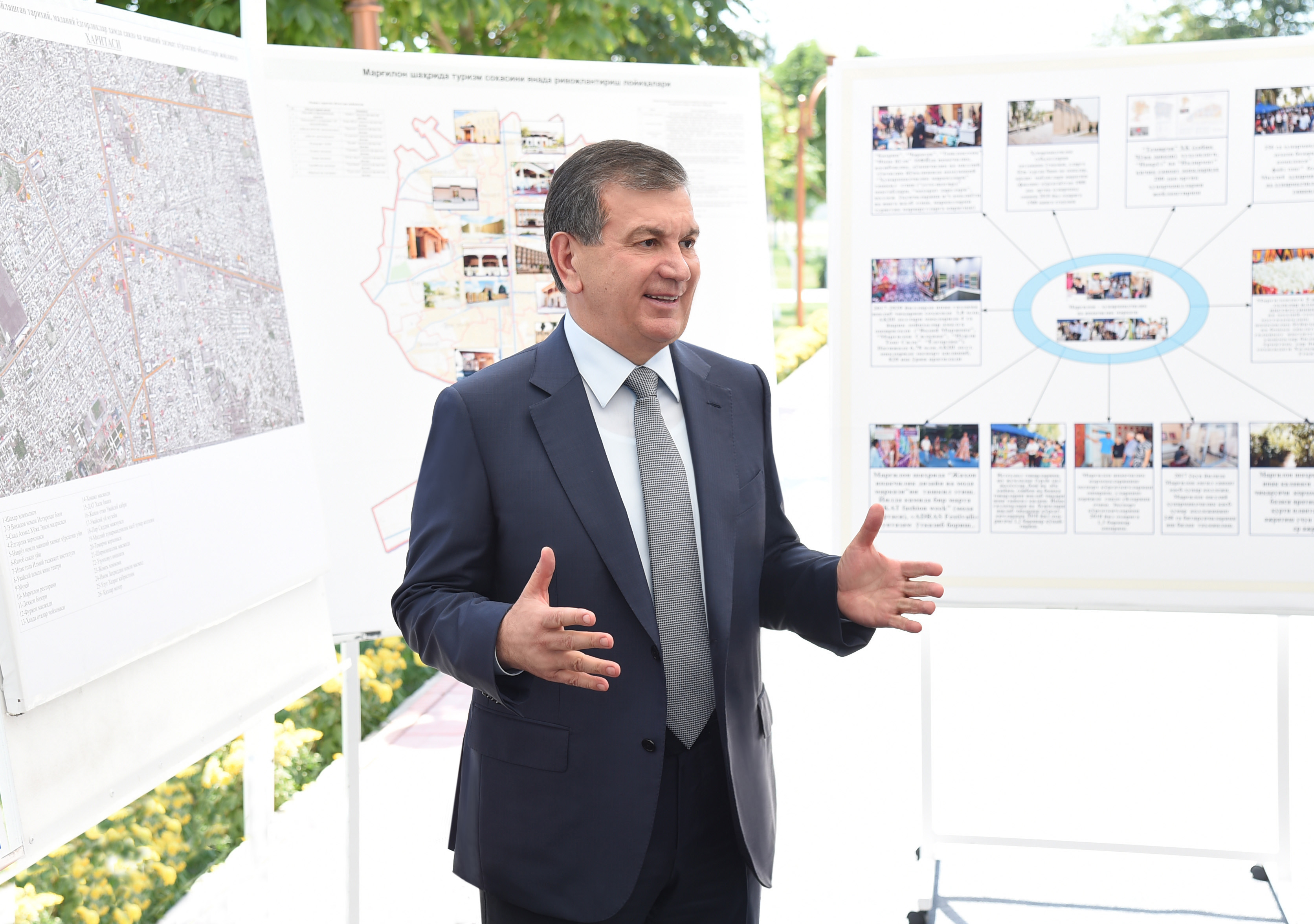 Margilan city park's reconstruction project was presented to the President