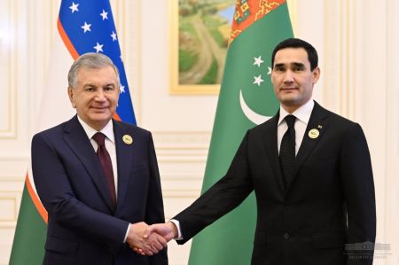 O‘zbekiston va Turkmaniston Prezidentlarining muzokaralari bo‘lib o‘tdi