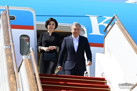 Uzbek President Arrives in Fizuli
